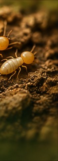 Termites around wood treatment visual